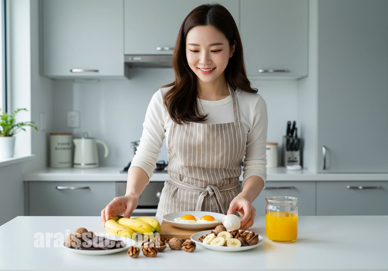 슈퍼푸드를 활용해 건강식을 준비하는 여성의 모습