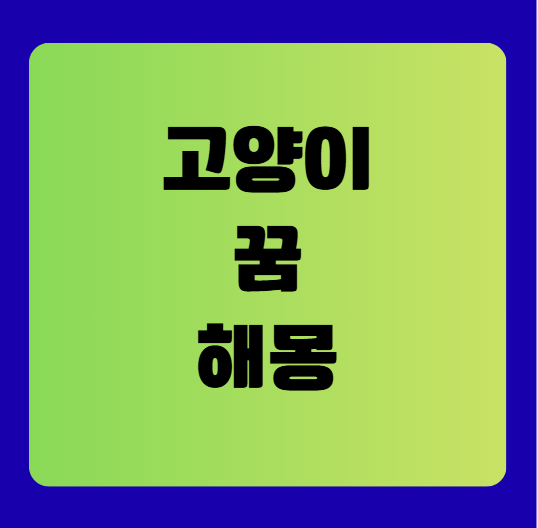 고양이 꿈 해몽 풀이(검은 고양이, 새끼고양이, 죽은 고양이 꿈 해몽, 무료꿈해몽풀이)