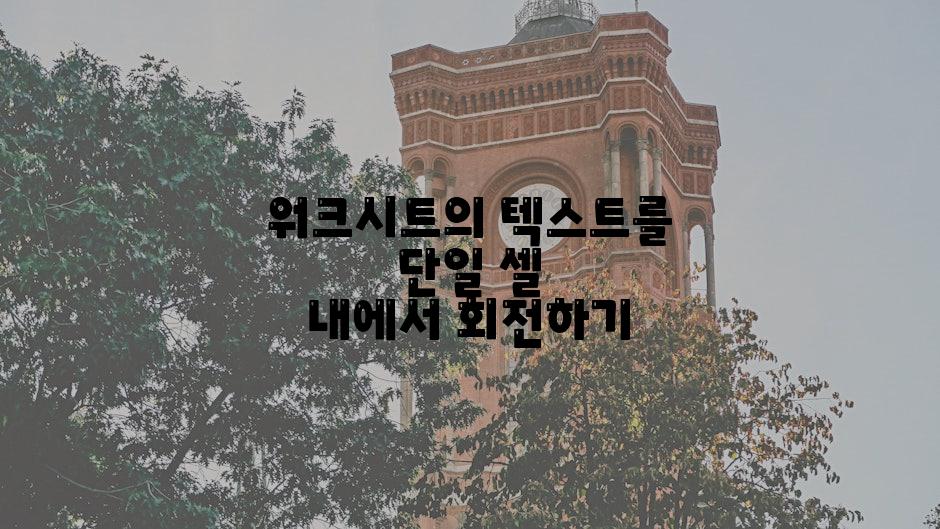 워크시트의 텍스트를 단일 셀 내에서 회전하기