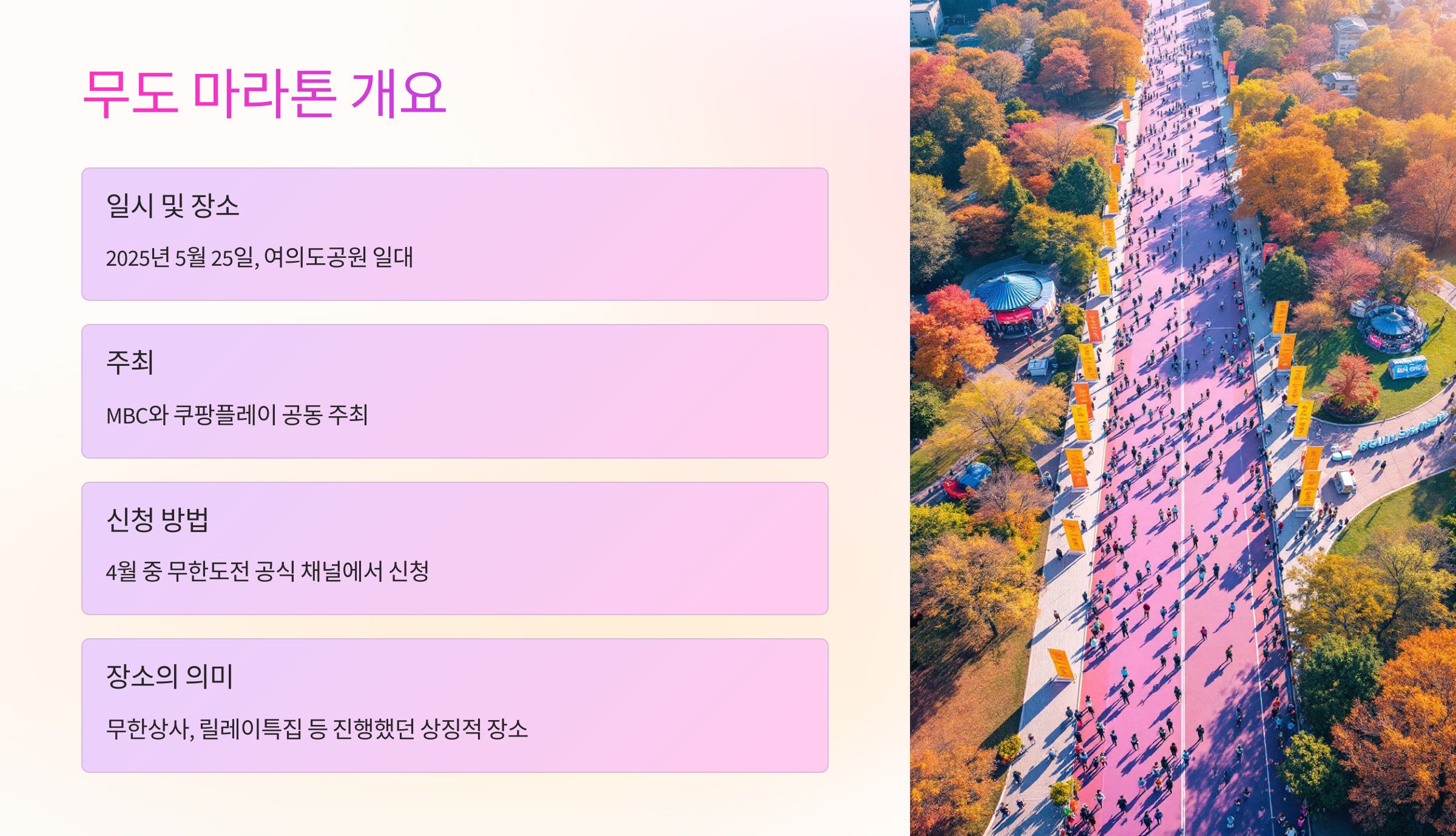 🏃&zwj;♂️ 무도 마라톤 개요