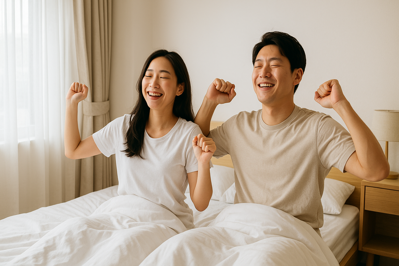 아침에 개운하게 일어나는 부부