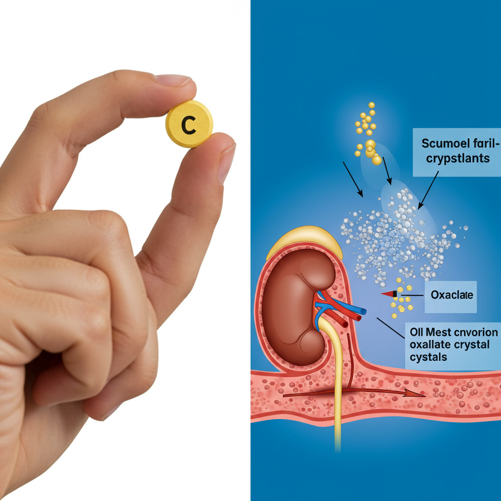 비타민C 과다복용과 옥살산 생성으로 인한 요로결석 원리