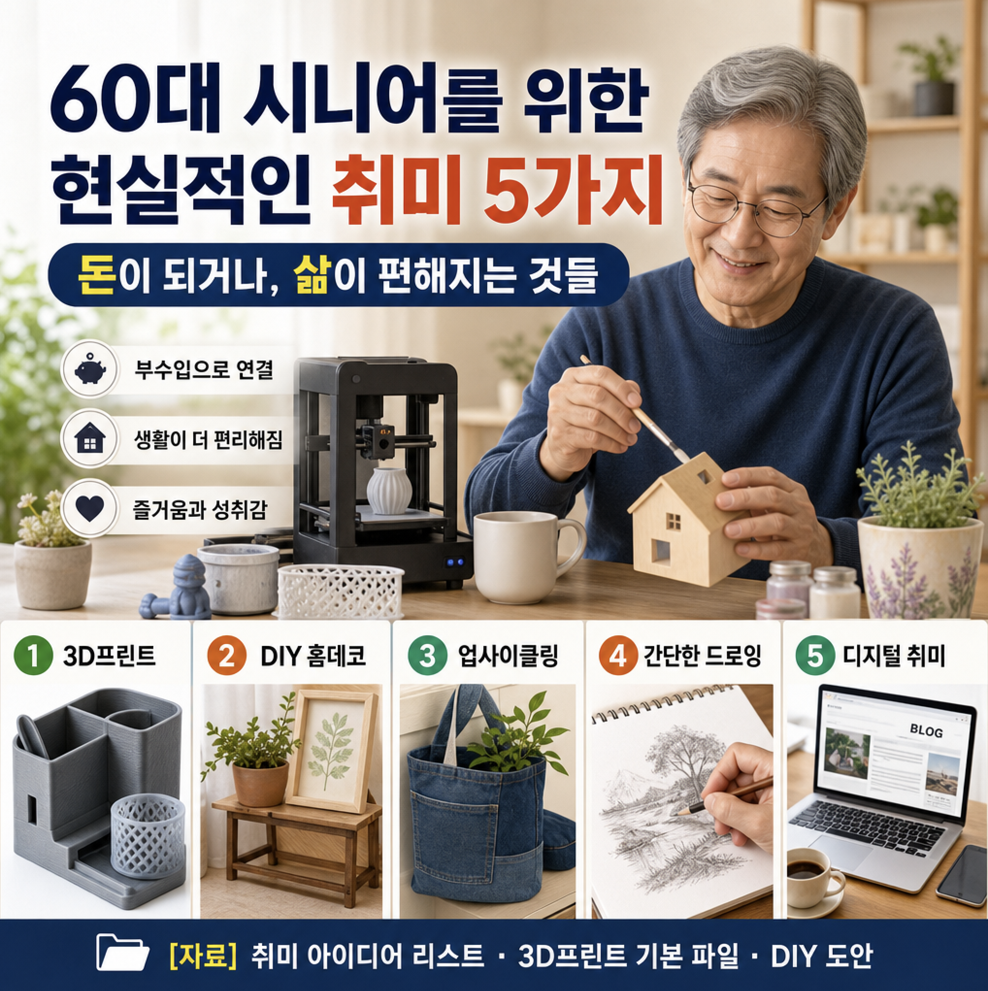 60대 시니어를 위한 현실적인 취미 5가지 포스터