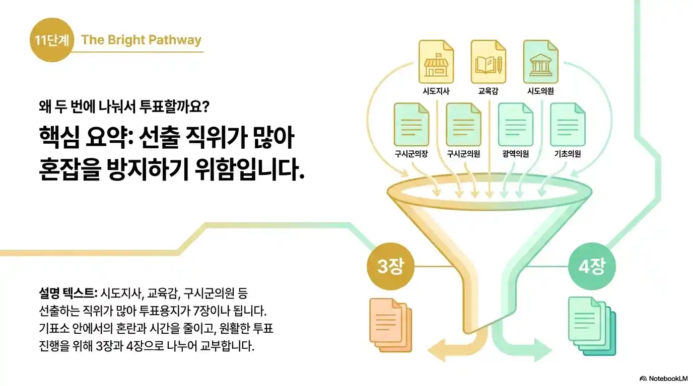 왜 투표용지를 2번에 나눠서 주는지 이유