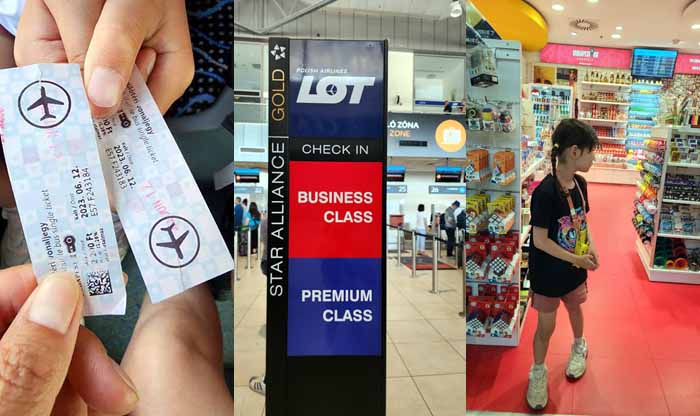 부다페스트 공항버스 티켓, lot항공 체크인, 면세점 구경 중