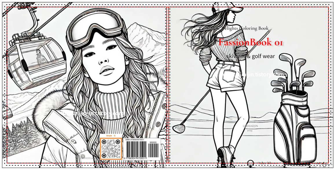 Fashion ColoringBook ski & Golf