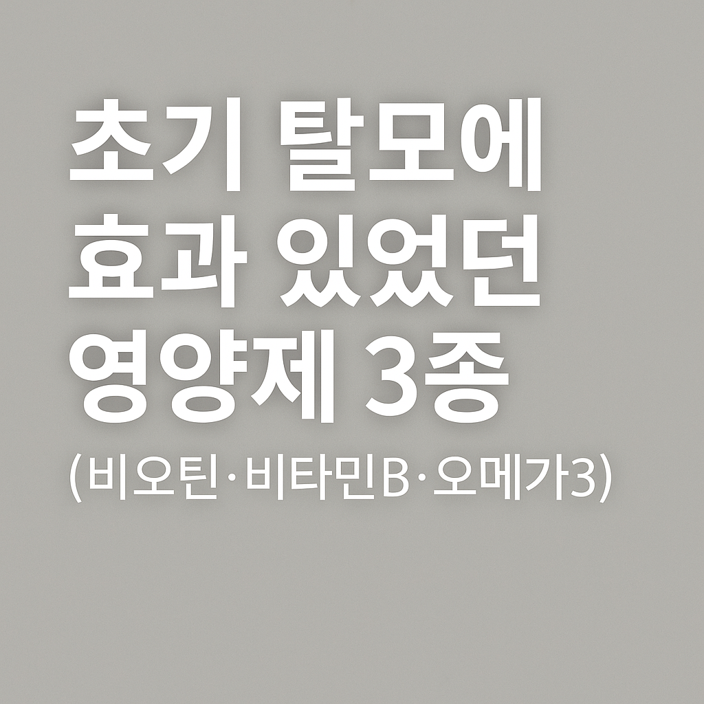 초기 탈모에 관련된 글 사진