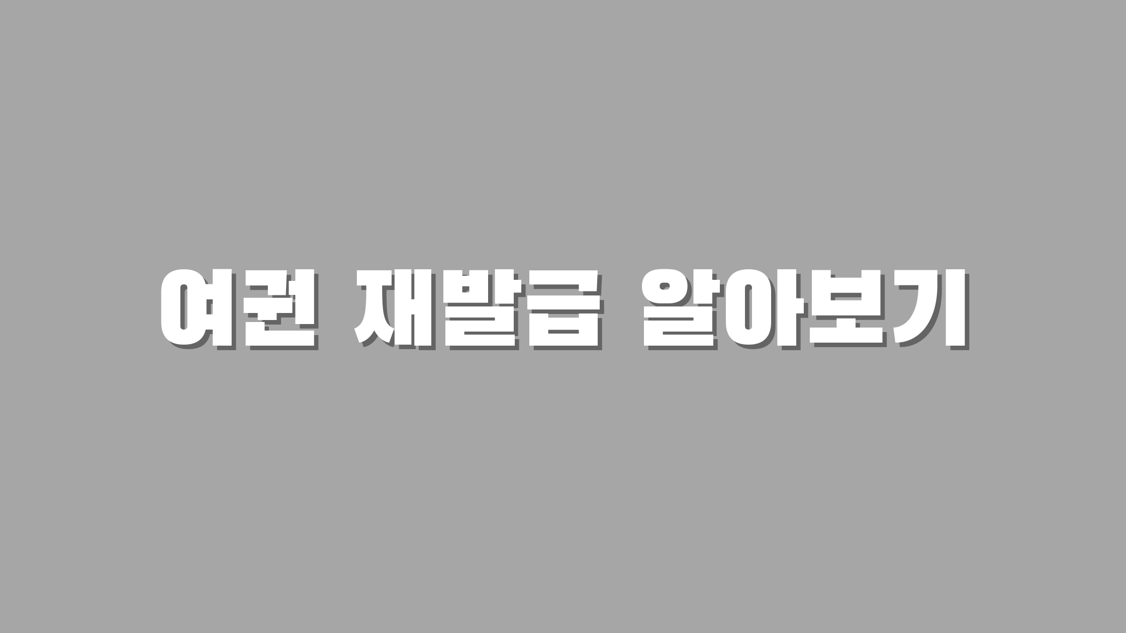 여권 재발급