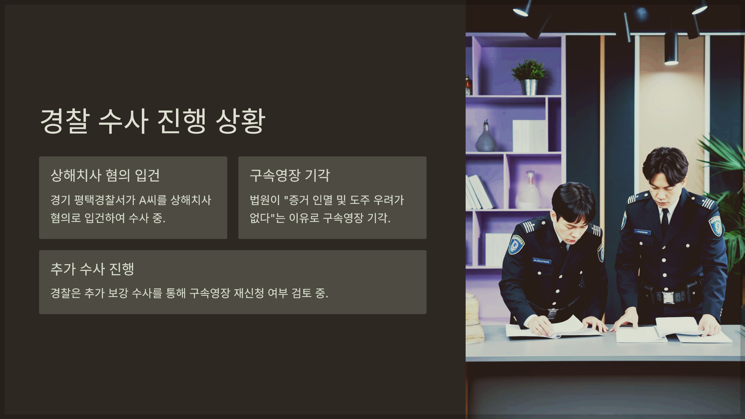 경찰 수사 진행 상황