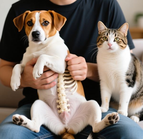 강아지의 하임리히법을 시연하는 장면