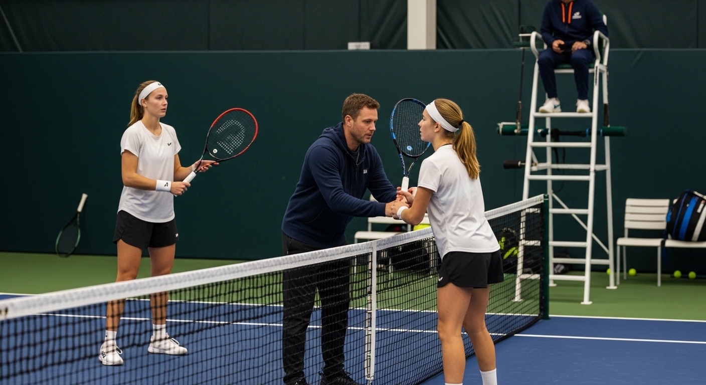 연습 코트의 풍경