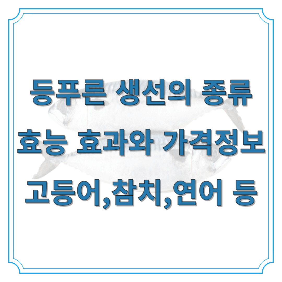 등푸른 생선의 종류와 효능 효과와 가격정보 고등어,참치,연어 등