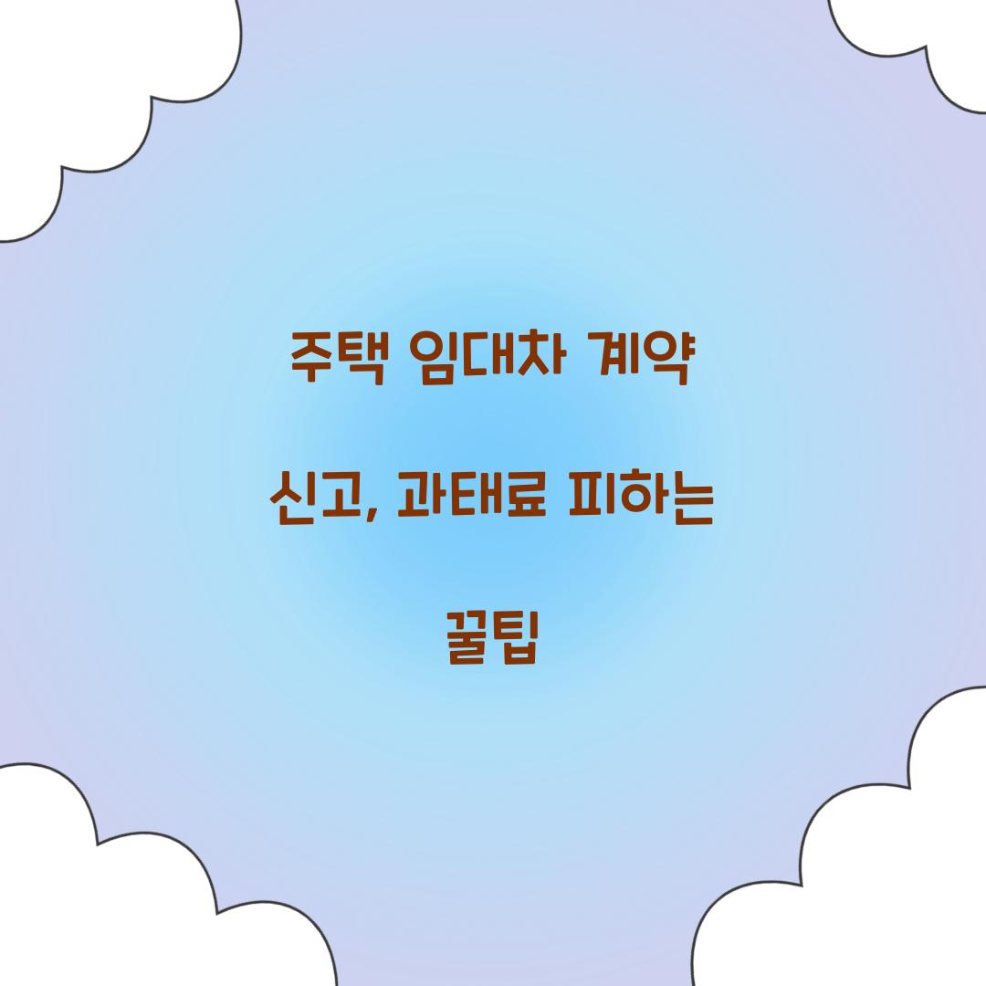 주택 임대차 계약 신고
