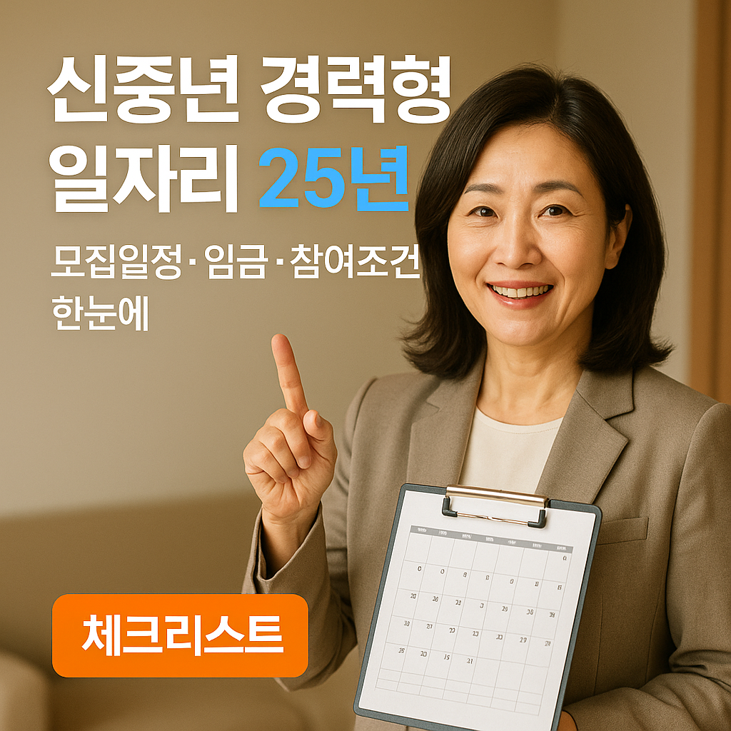 신중년 경력형 일자리 25년 &ndash; 모집일정&middot;임금&middot;참여조건 핵심정리