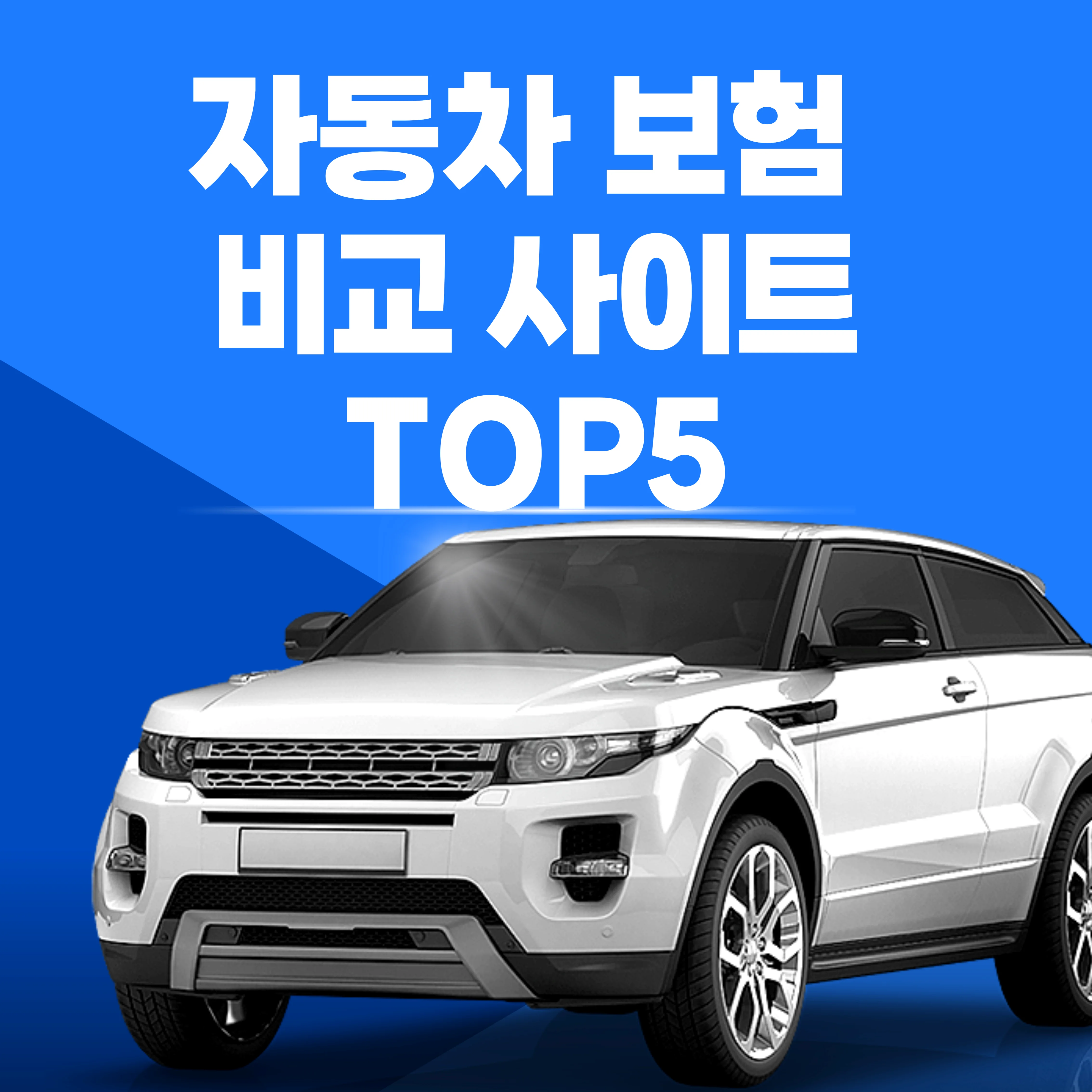 자동차보험 비교 사이트 텍스트와 자동차 이미지