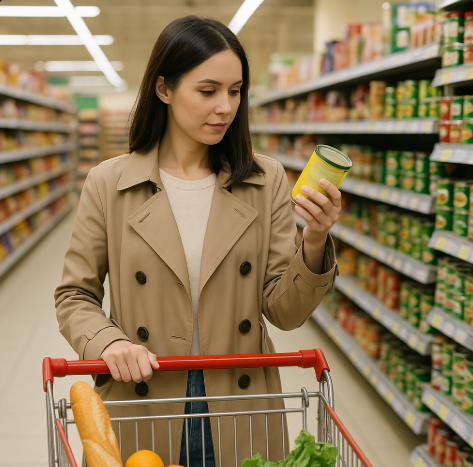 대형마트에서 물건을 구매하는 모습입니다.