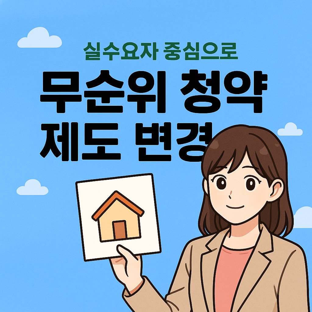 무순위 청약 제도 변경, 실수요자 중심으로 재편된 이유와 전망