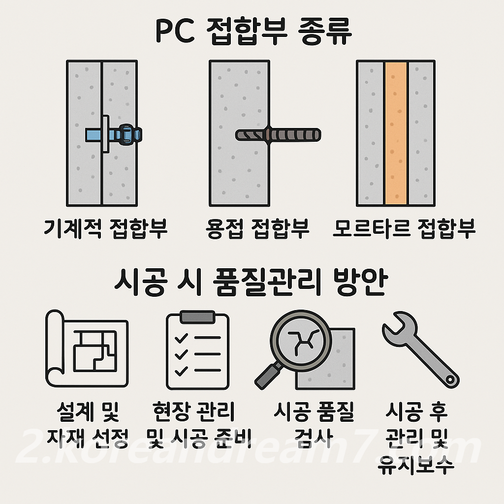 PC 접합부 종류와 시공 시 품질 관리 방안
