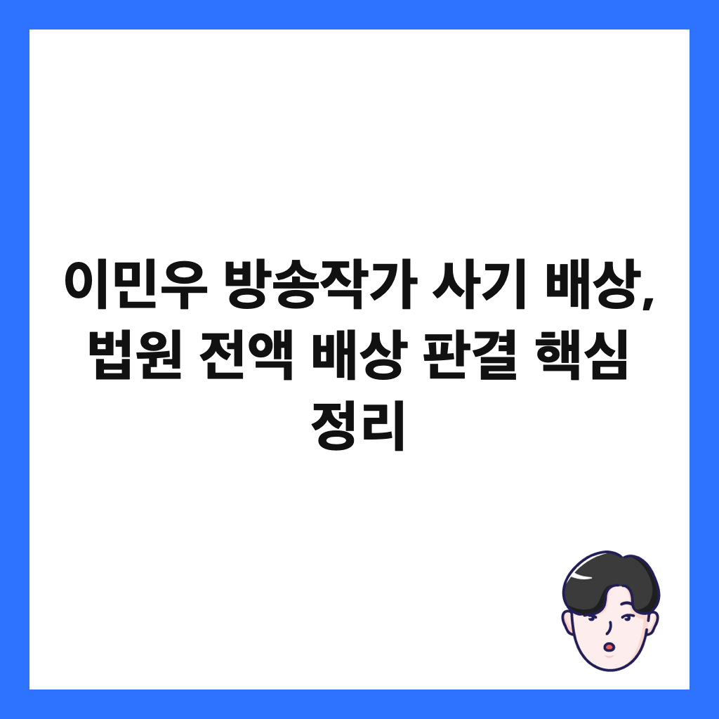 이민우 방송작가 사기 배상, 법원 전액 배상 판결 핵심 정리 썸네일