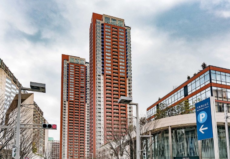 일본의 고층 아파트 사진