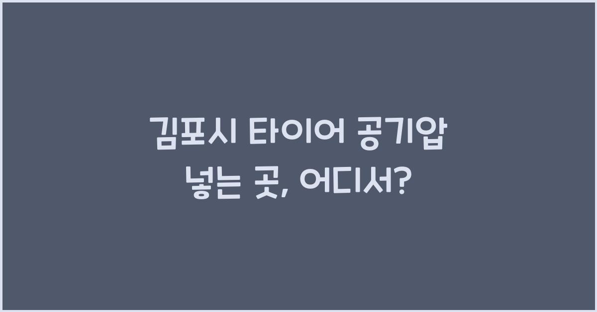 김포시 타이어 공기압 넣는 곳