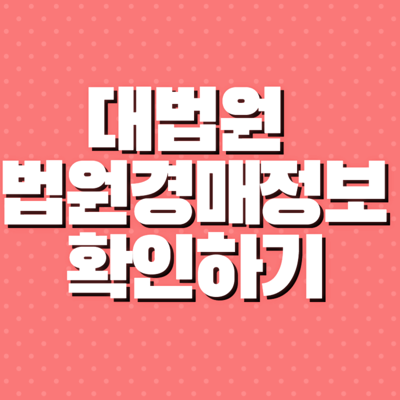 대법원 법원경매정보