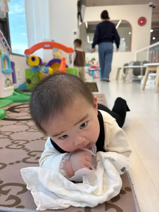 치발기 가지고 노는 모습