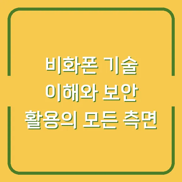 비화폰 기술 이해와 보안 활용의 모든 측면