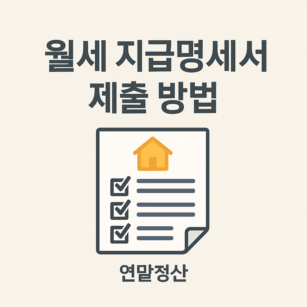 월세 지급명세서 제출 방법 — 회사 제출용 연말정산 완전정리
