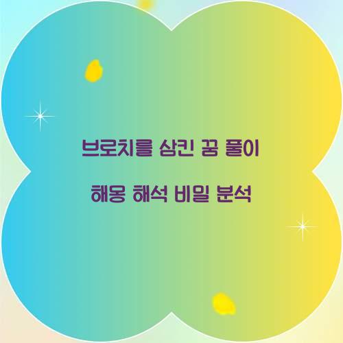 브로치를 삼킨 꿈 풀이 해몽 해석