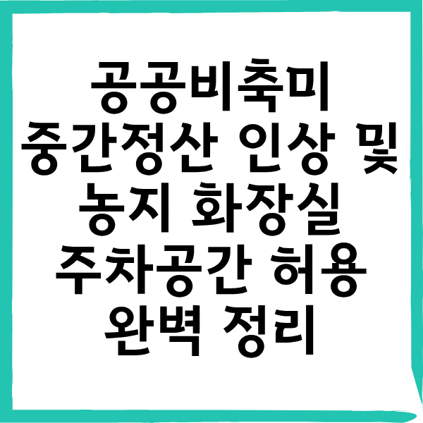 2026년 공공비축미 중간정산금 인상 및 농지 화장실 주차공간 허용 완벽 정리