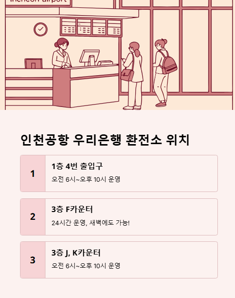 인천공항 우리은행 환전소 위치