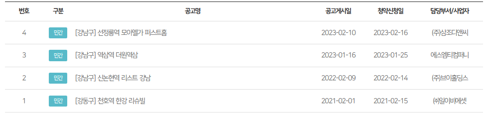 역세권청년주택 선정릉역모아엘가 퍼스트홈