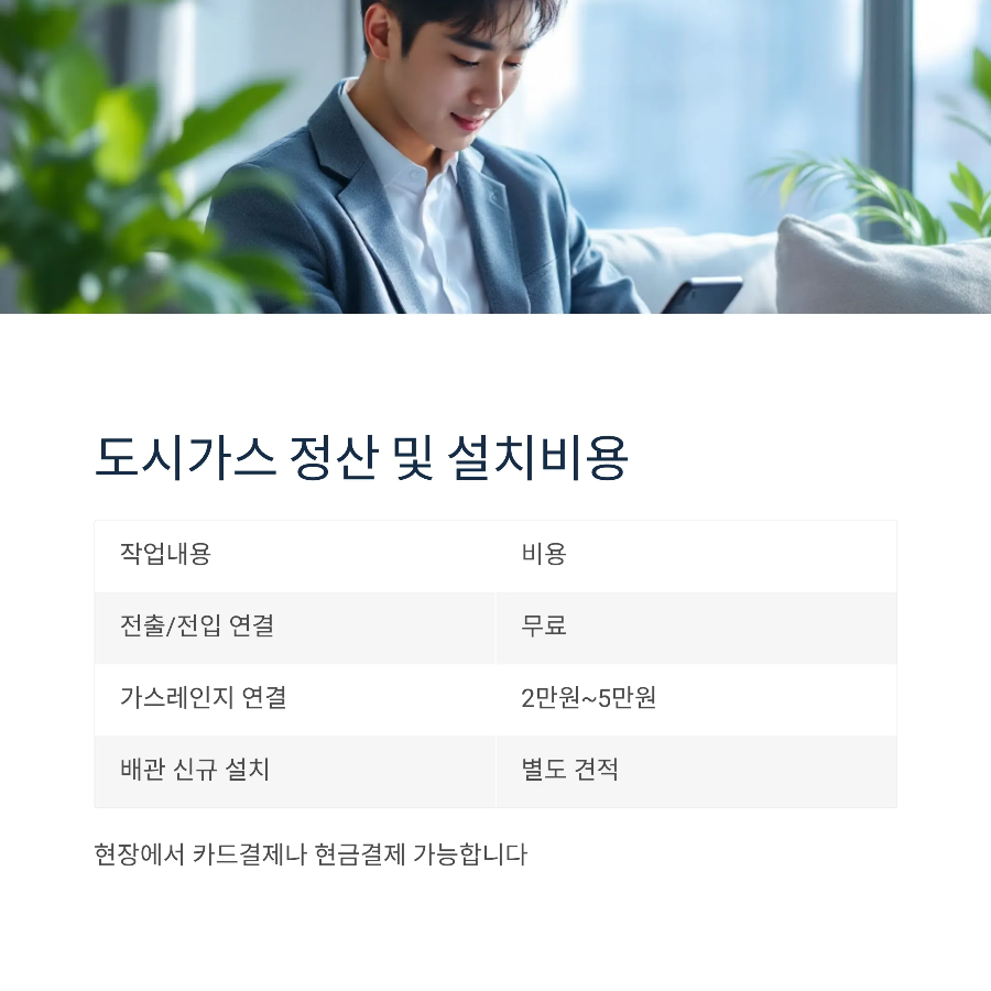 도시가스 정산 및 설치비용