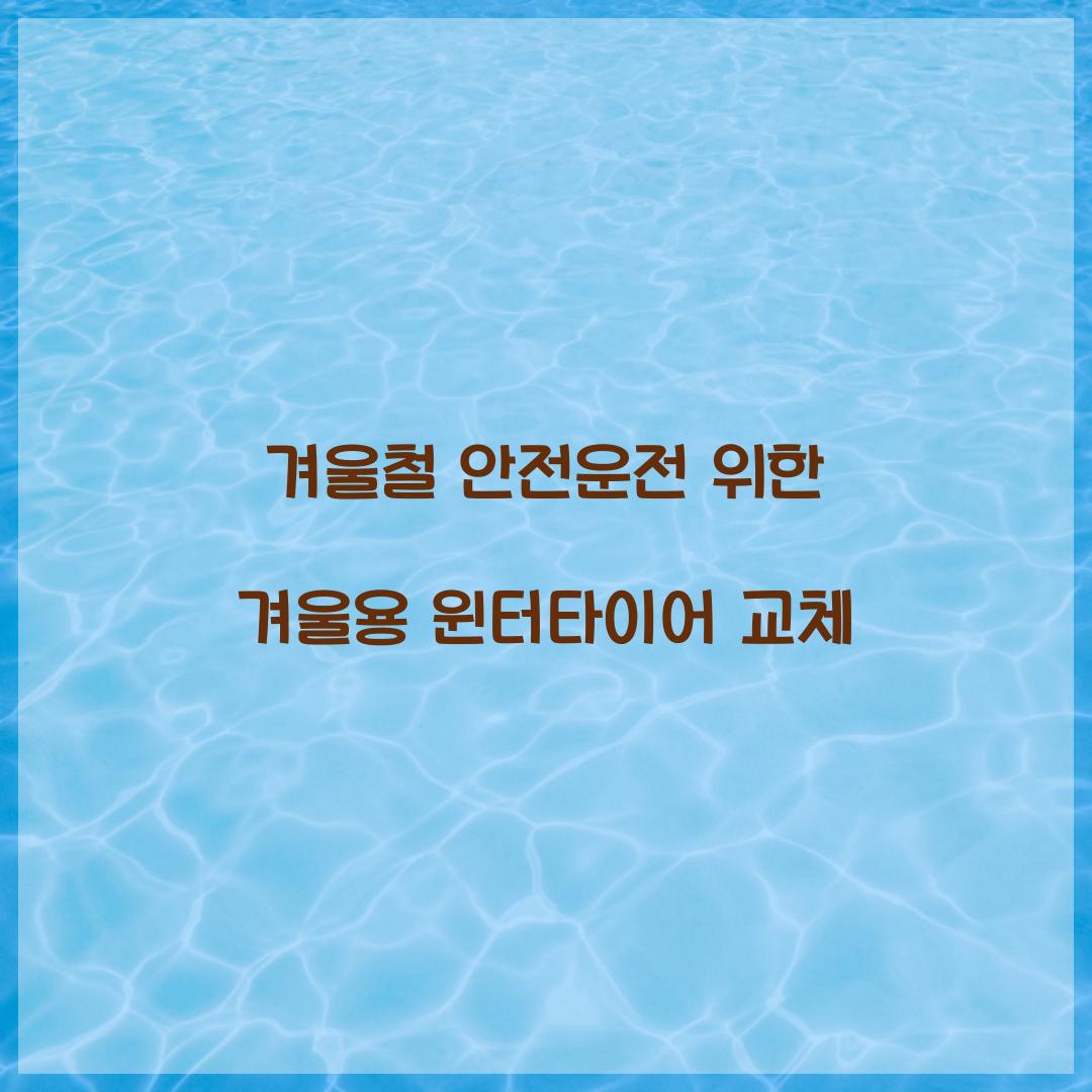 겨울용 윈터타이어 교체