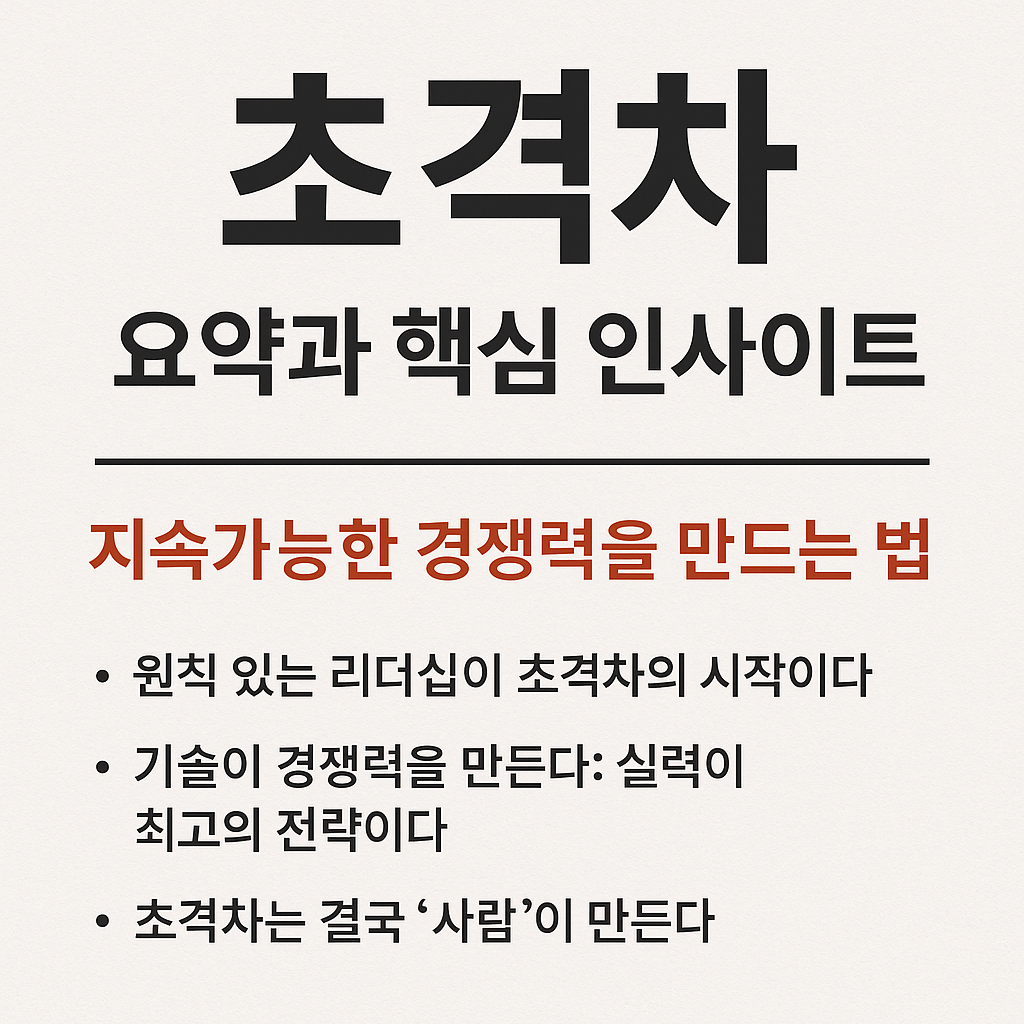 초격차 요약과 핵심 인사이트 – 지속가능한 경쟁력을 만드는 방법