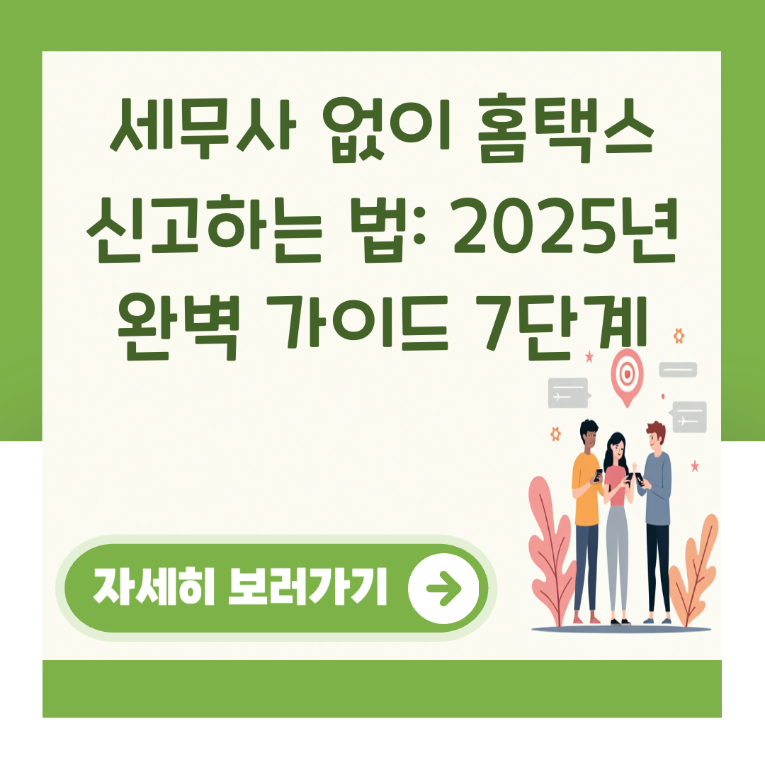 세무사 없이 홈택스 신고하는 법: 2025년 완벽 가이드 7단계 대표 이미지