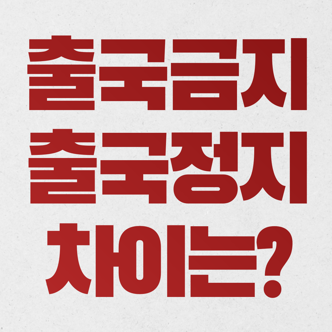 출국금지 출국정지 뜻 의미 차이