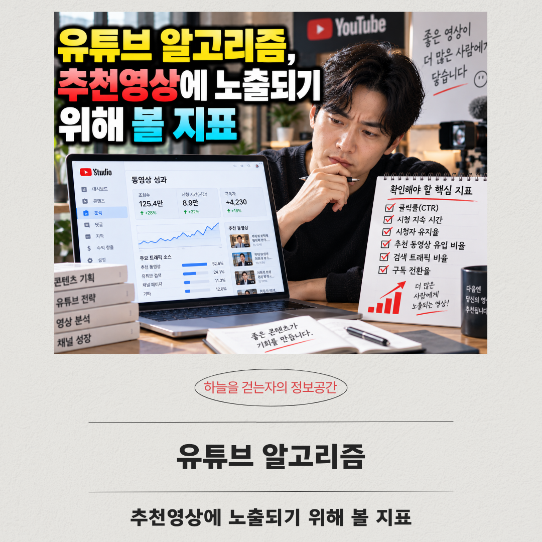 유튜브 알고리즘, 추천영상에 노출되기 위해 볼 지표