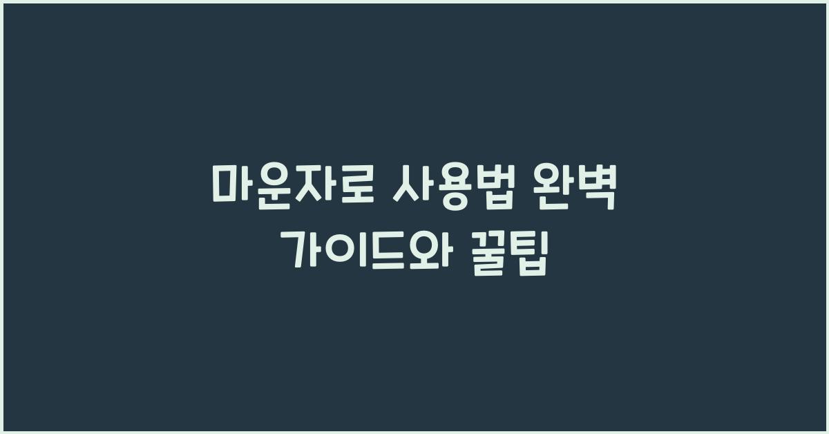 마운자로 사용법