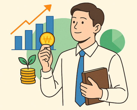 수익이 늘어나는 일러스트 그림