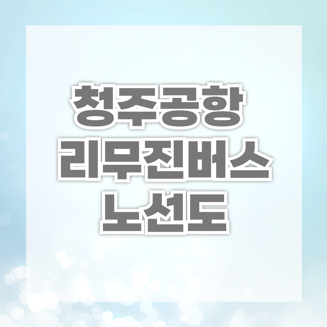 청주공항 리무진버스 노선도