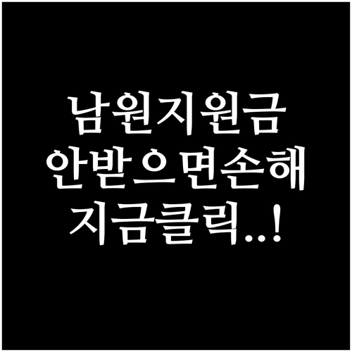 남원시 민생지원금 신청 기간과 지급액..