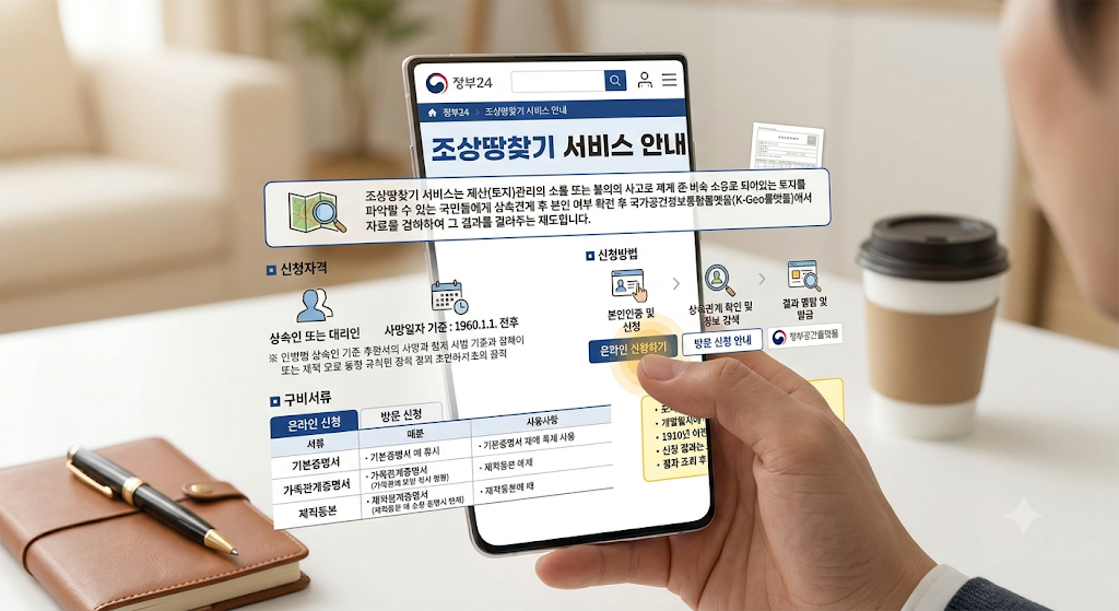 정부24 조상 땅 찾기 온라인 신청