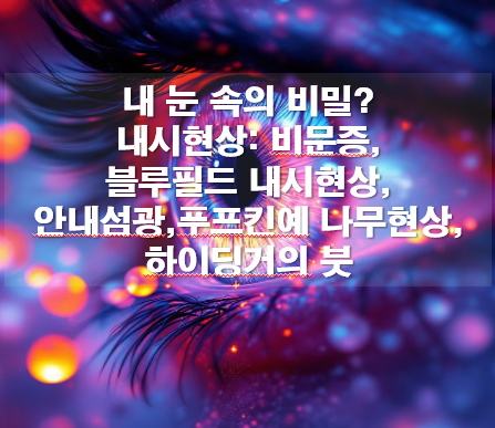 내시현상:비분증,블루필드내시현상,안내섬광,푸르킨예나무현상,하이딩거의 붓 원인,증상,완화관리법