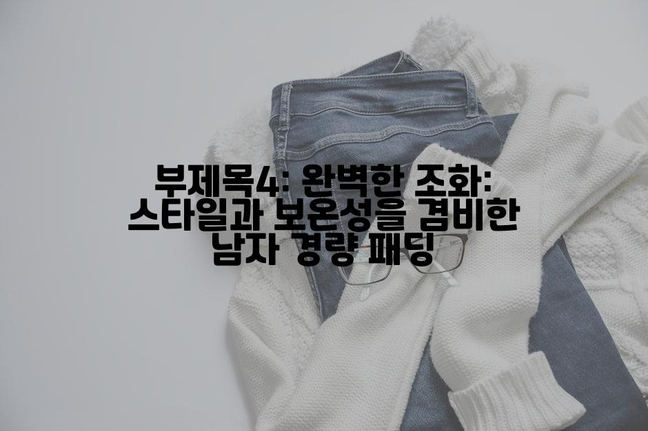 부제목4: 완벽한 조화: 스타일과 보온성을 겸비한 남자 경량 패딩