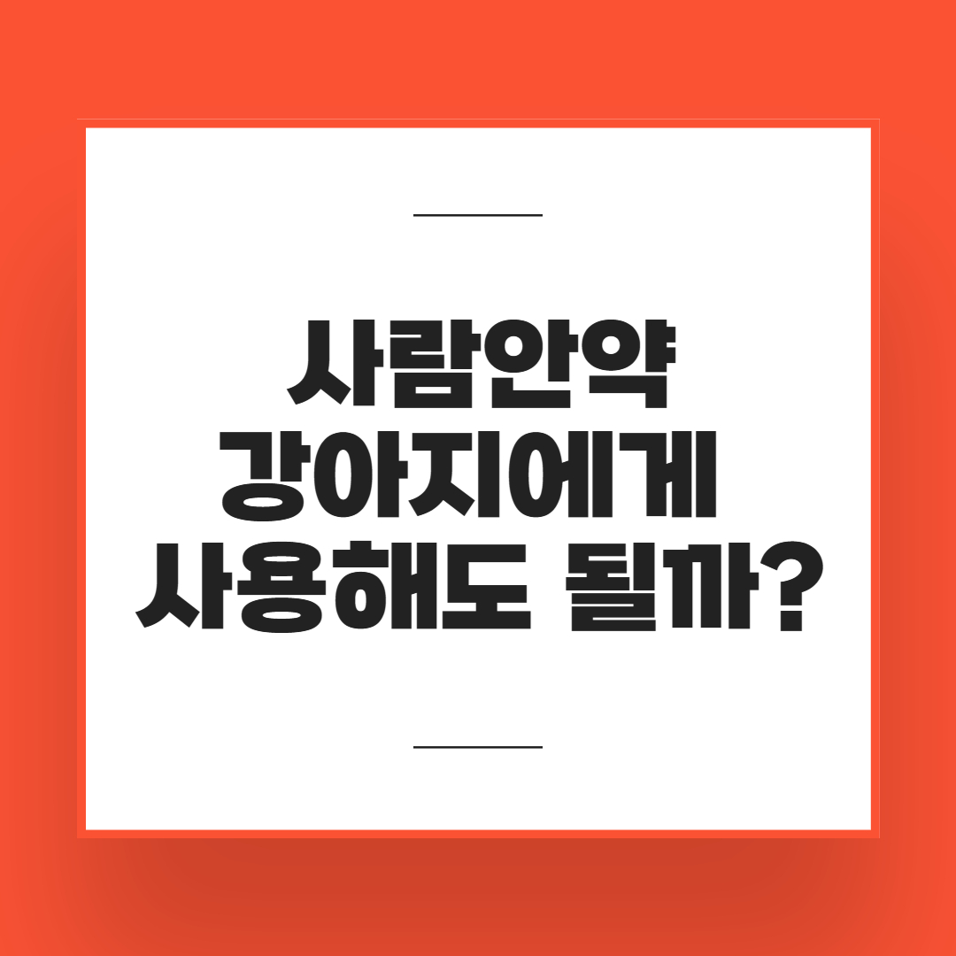 사람안약 강아지 사용 여부