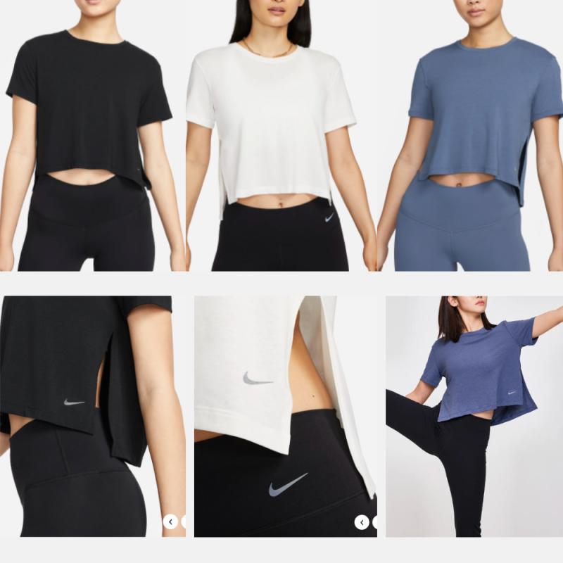 나이키 요가복 필라테스복 요가 옆트임 상의 요가반팔 여성 DM7026-010 133 491