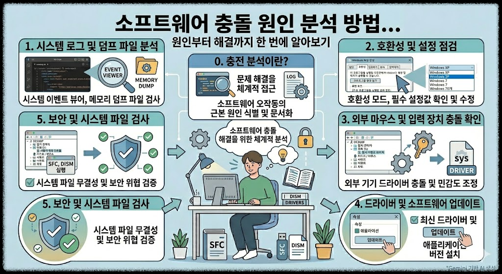 소프트웨어 충돌 원인 분석 방법