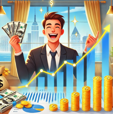 돈들고 행복해하는 표정